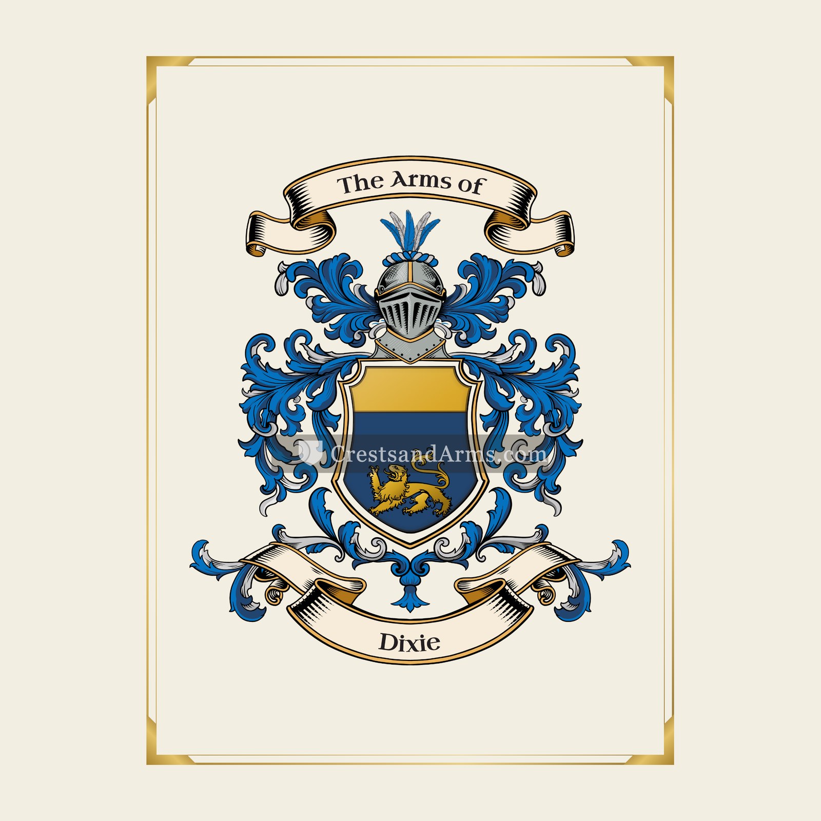 With gold border