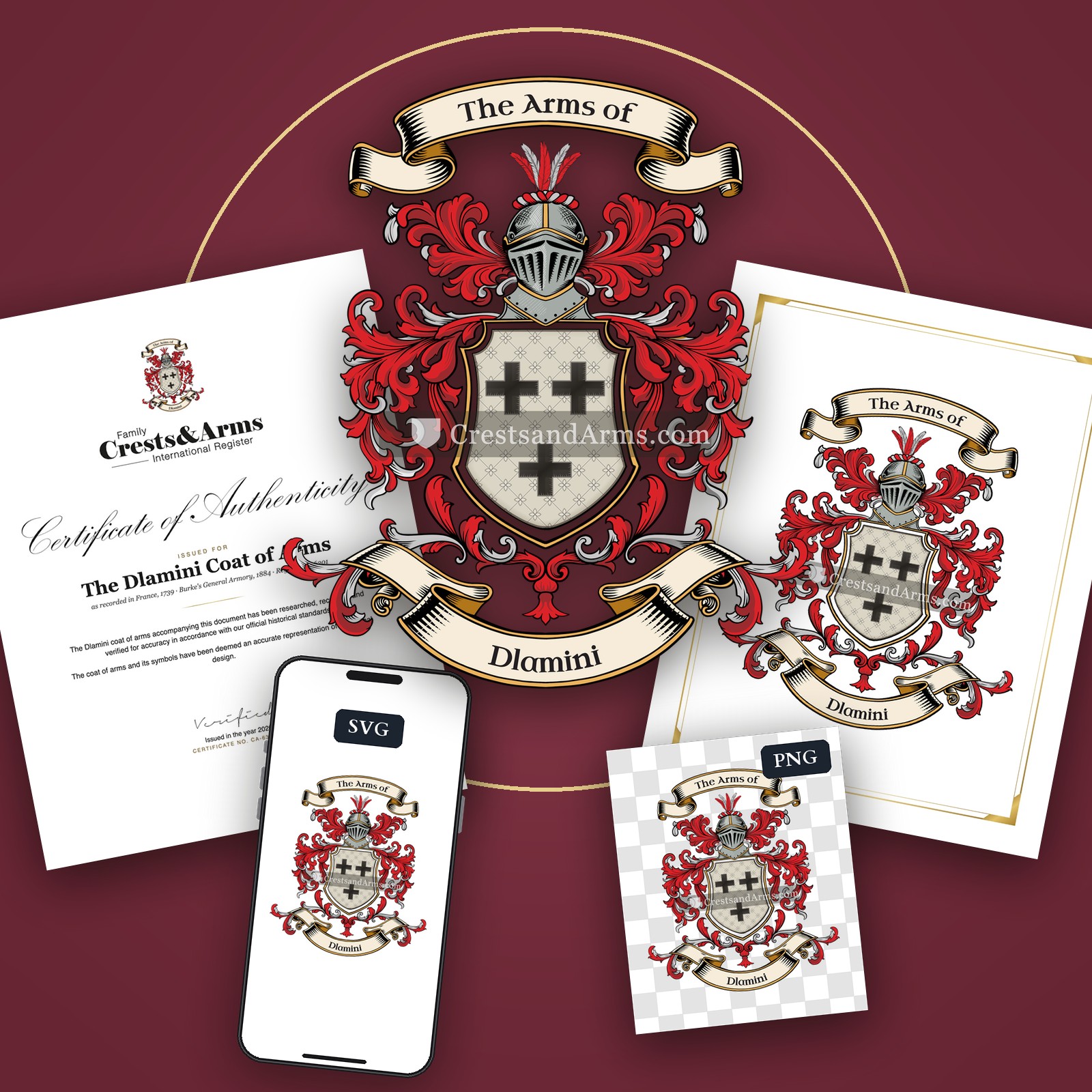 The Dlamini arms on the coat of arms — digital pack