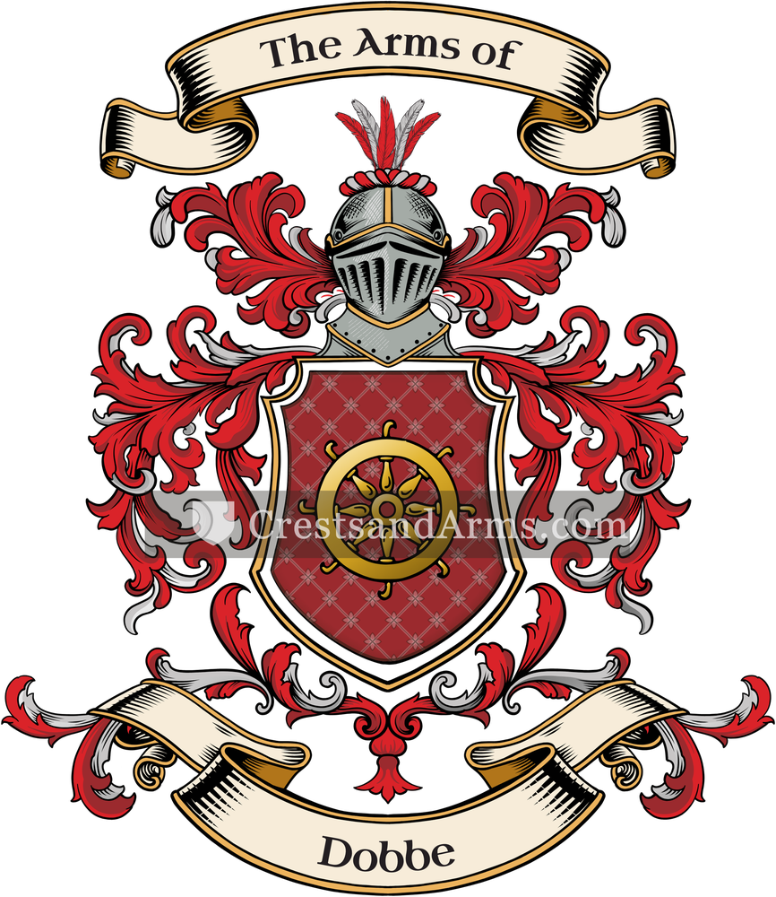 The Dobbe coat of arms, drawn from the recorded blazon
