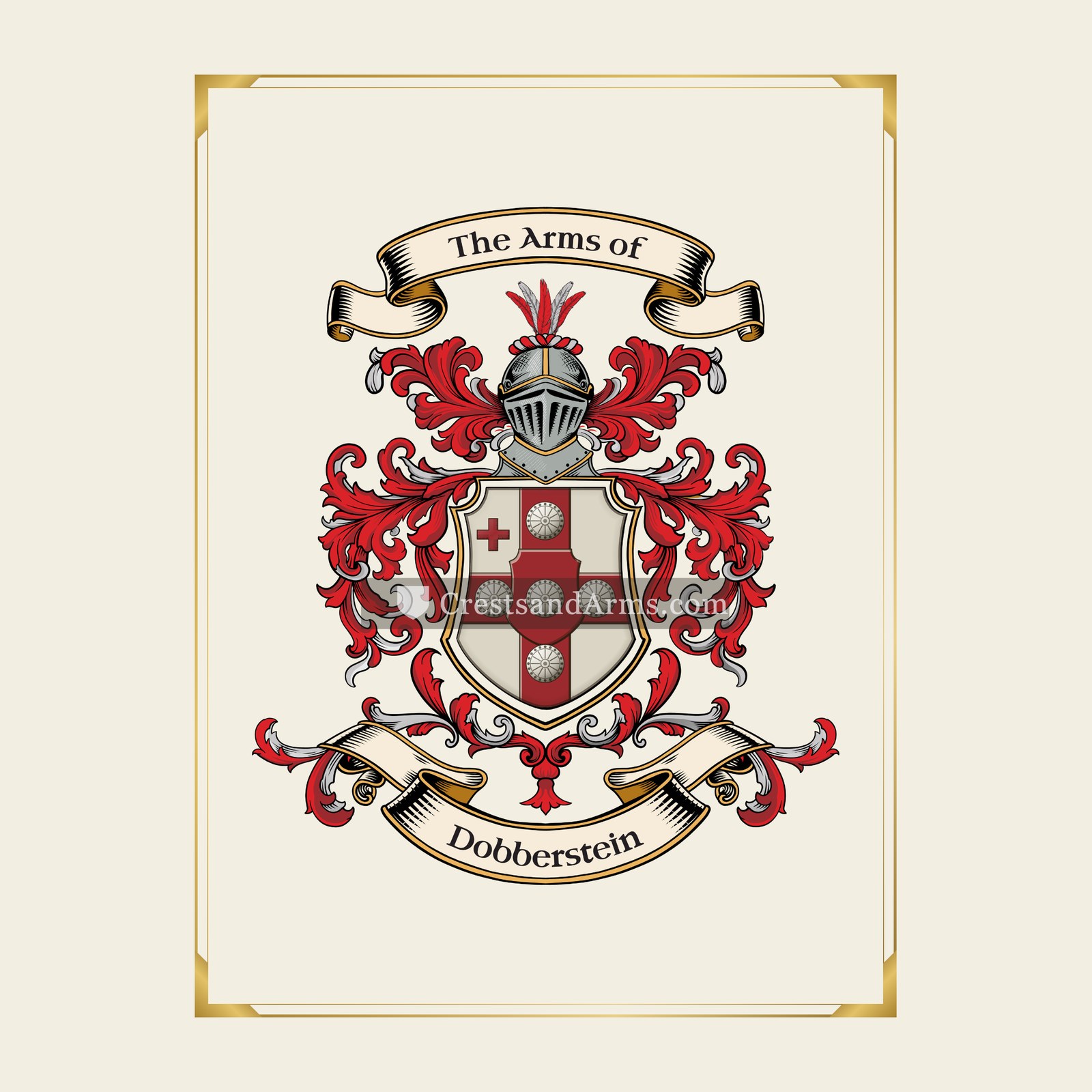 With gold border