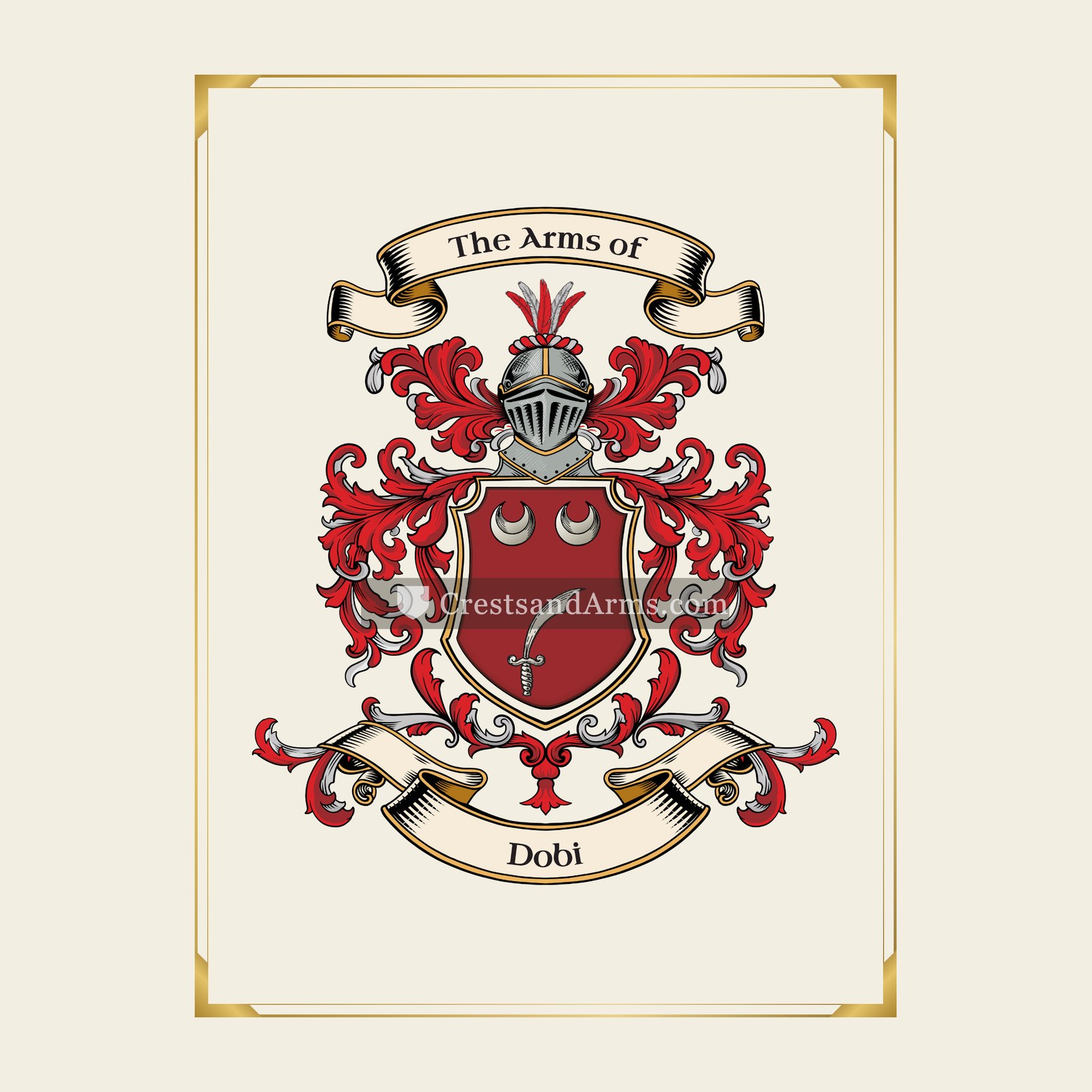 With gold border