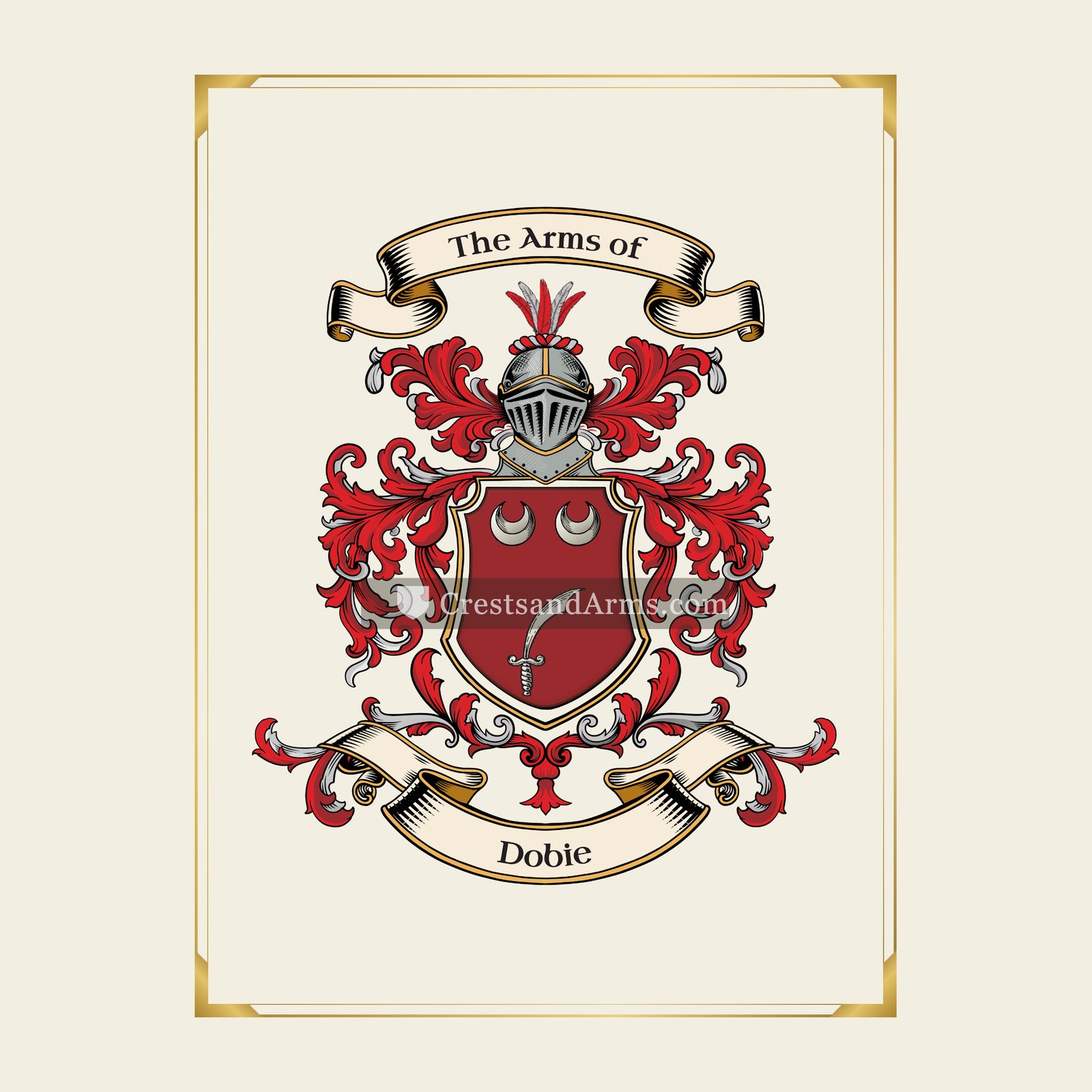 With gold border