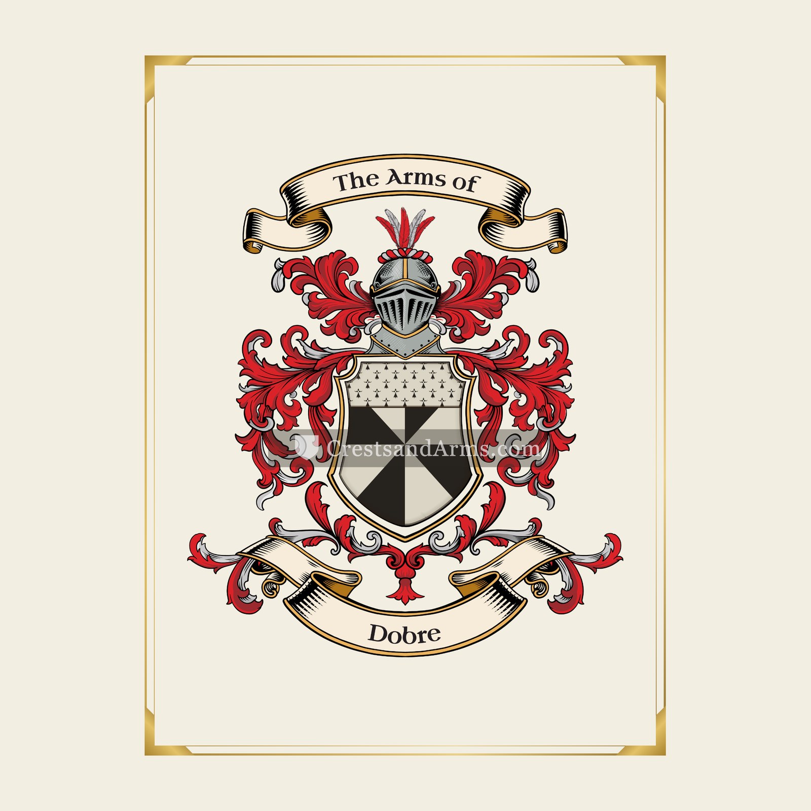 With gold border