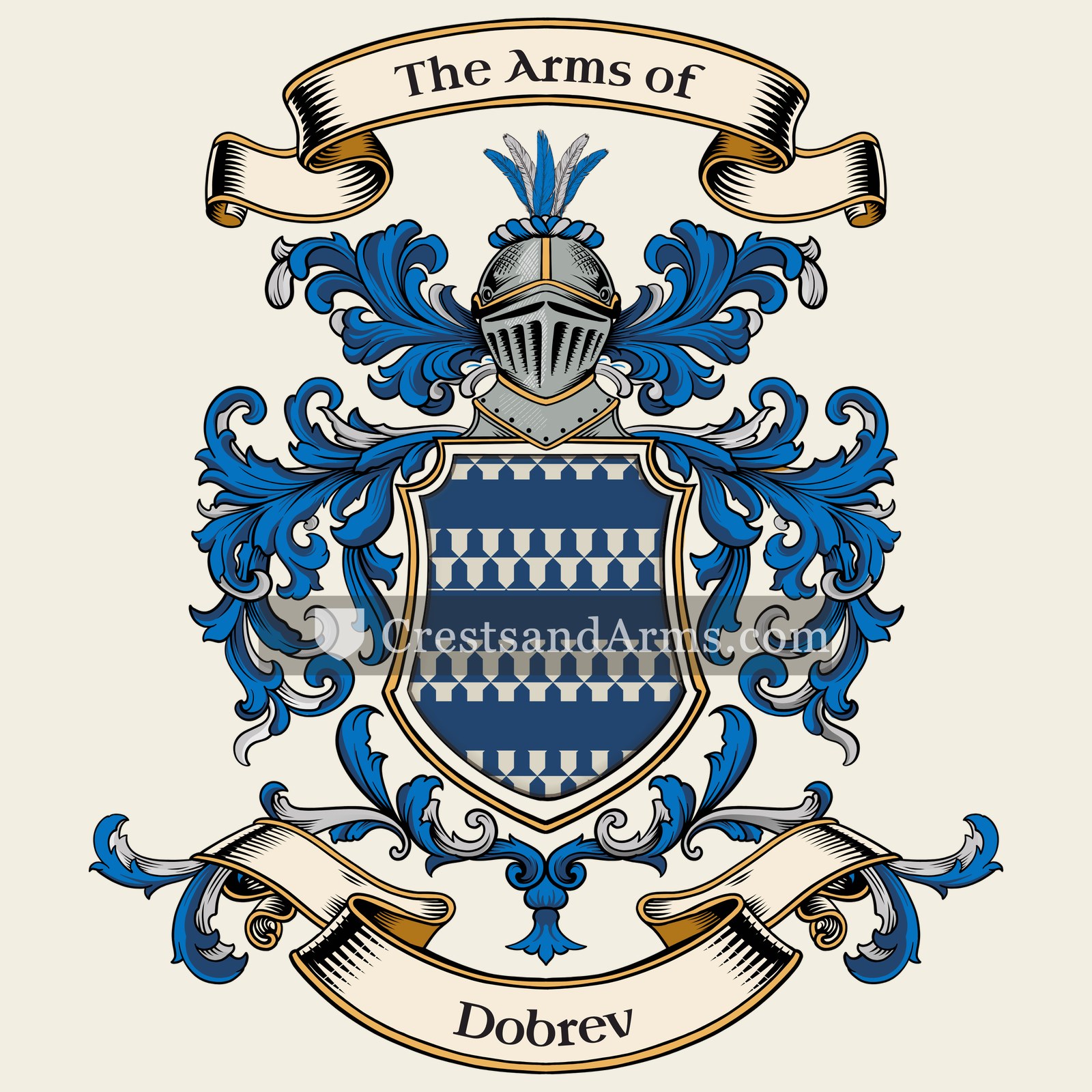 The Dobrev coat of arms, drawn from the recorded blazon