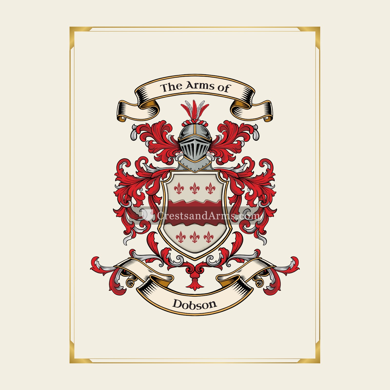 With gold border