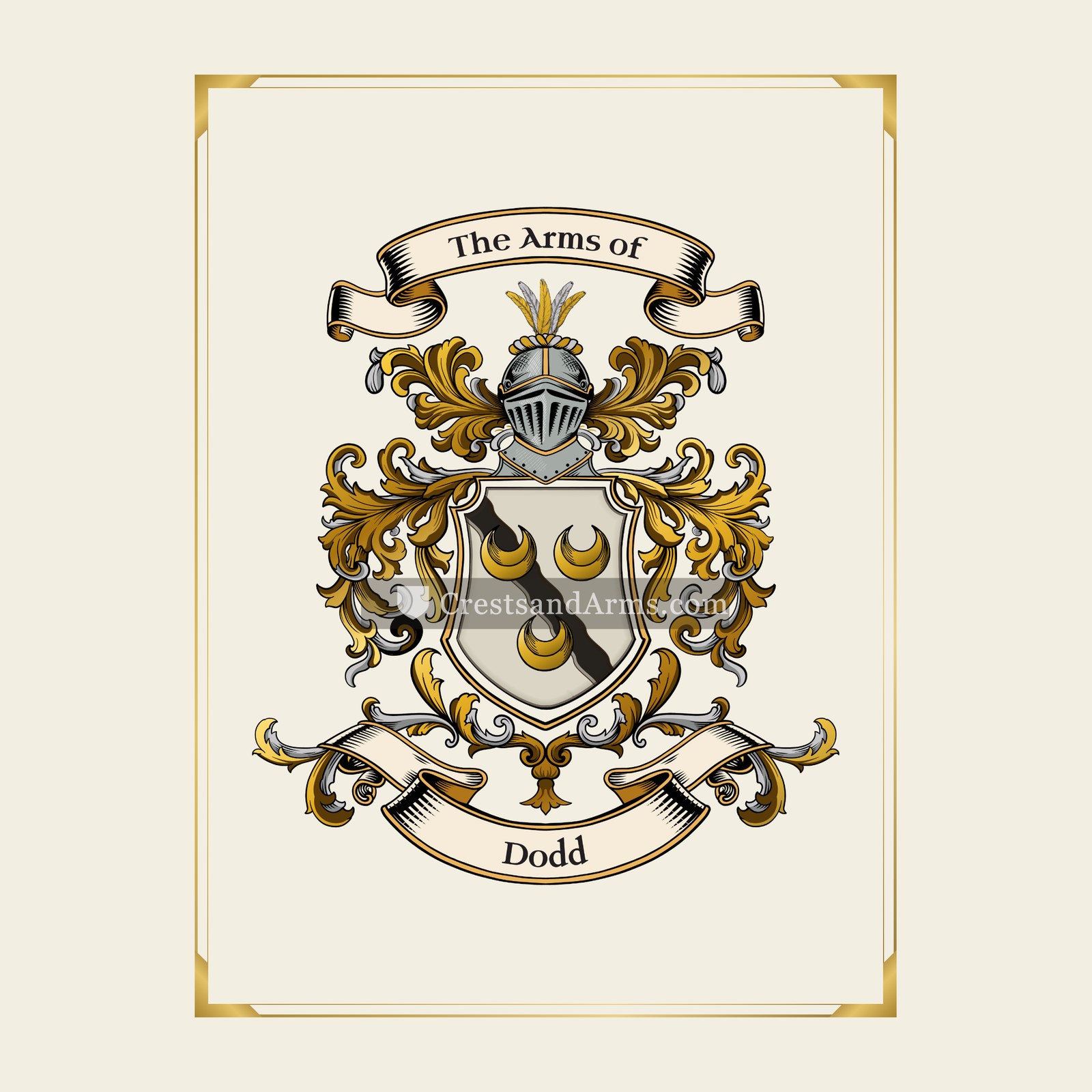 With gold border
