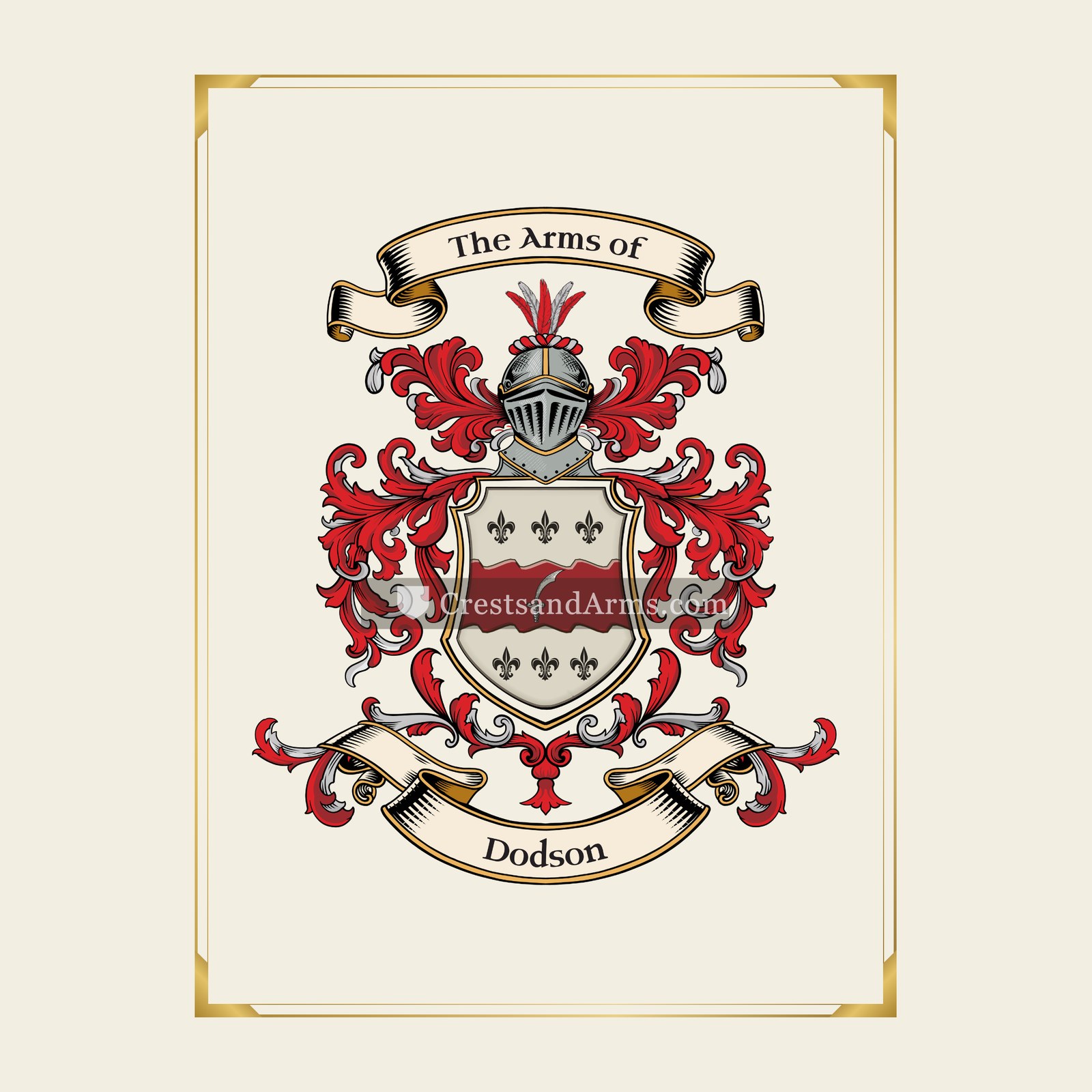 With gold border