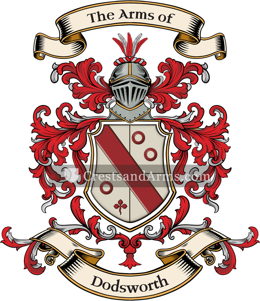 The Dodsworth coat of arms, drawn from the recorded blazon