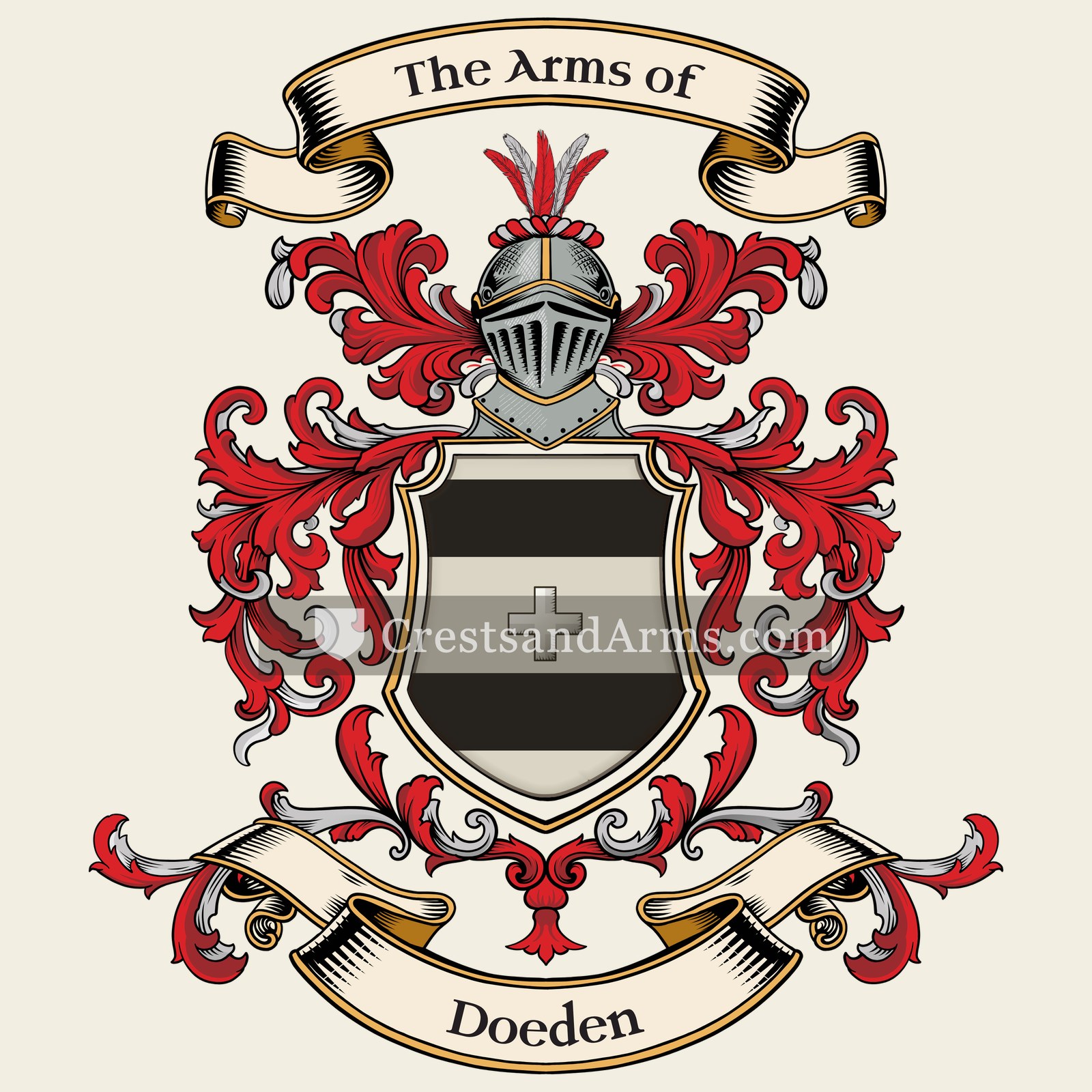 The Doeden coat of arms, drawn from the recorded blazon