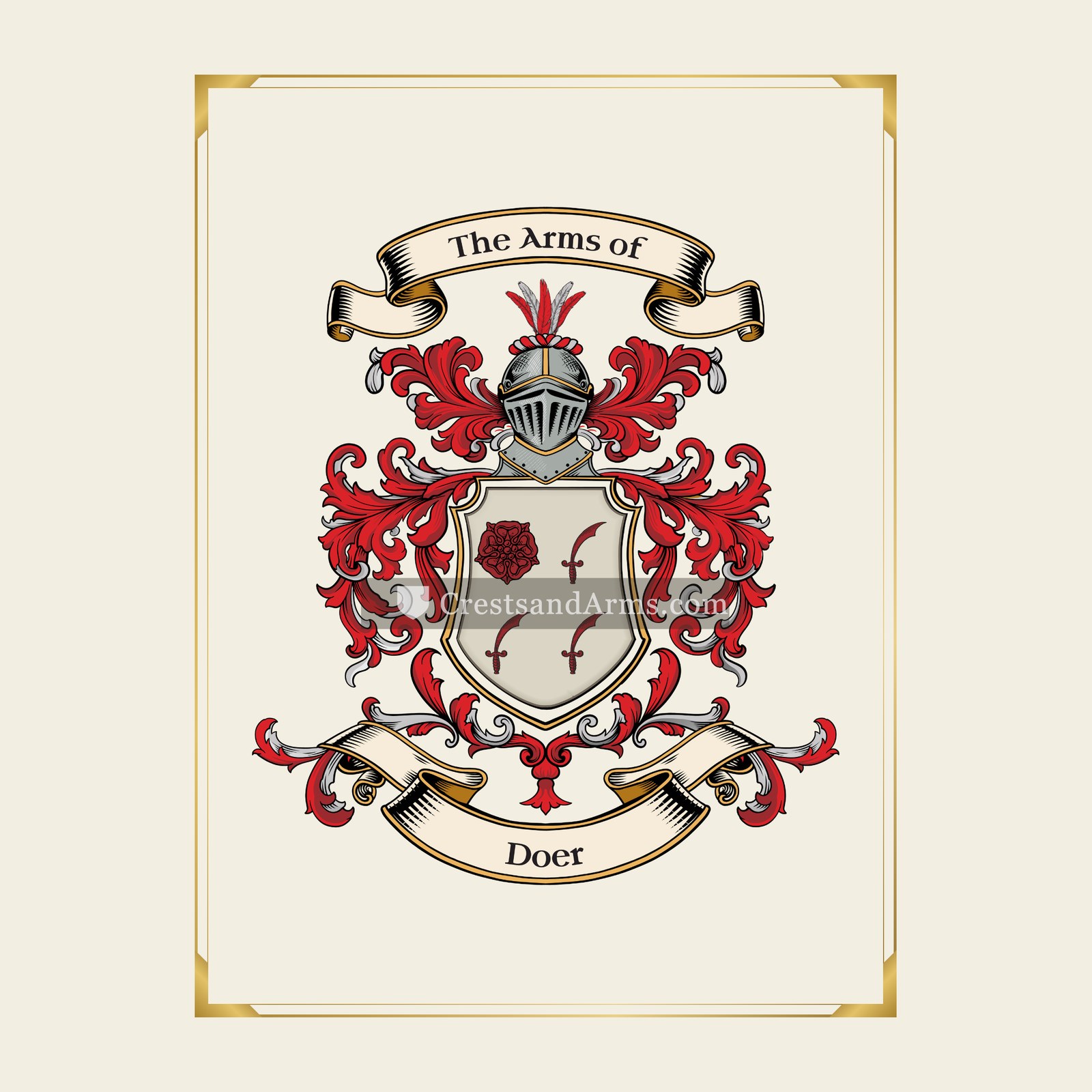 With gold border