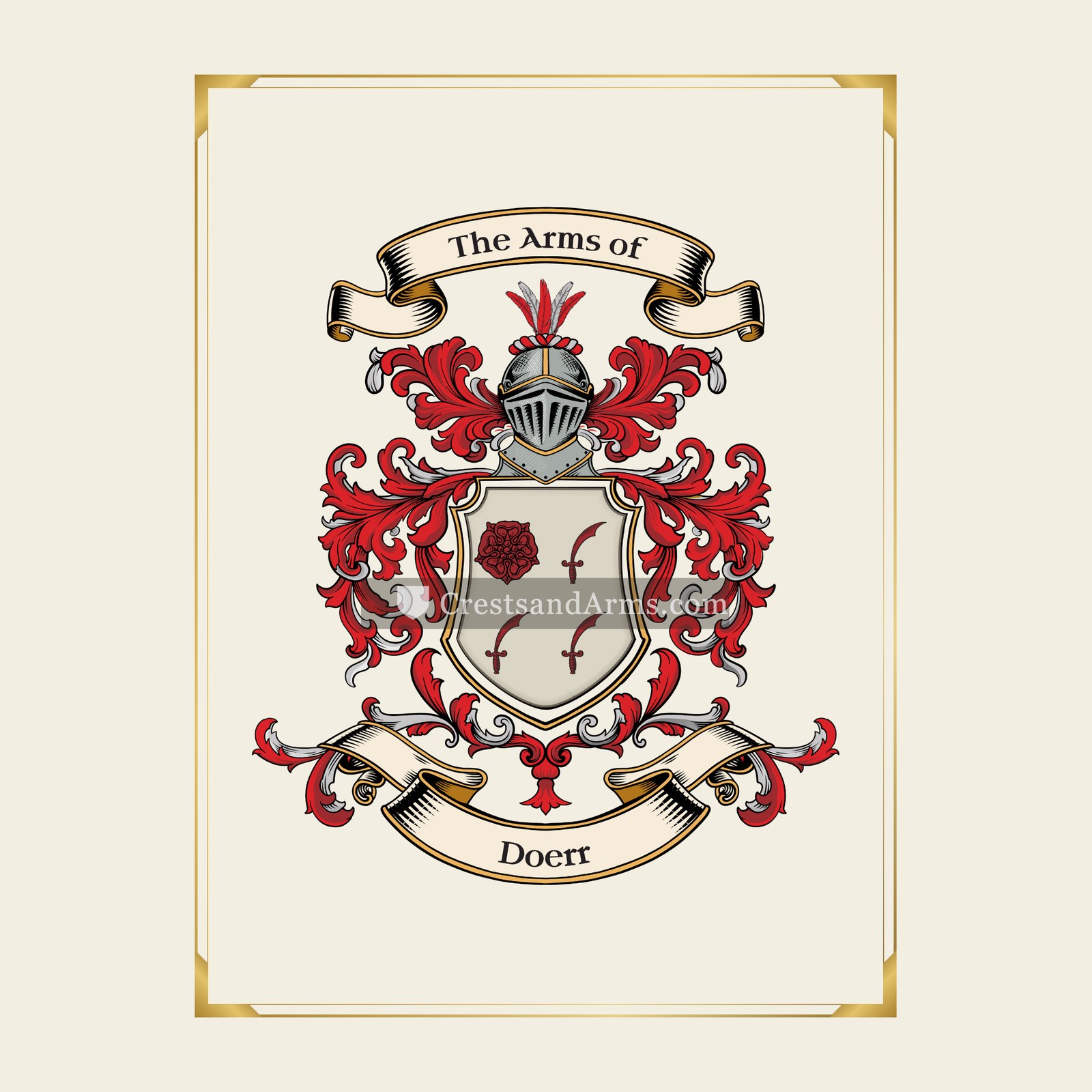 With gold border