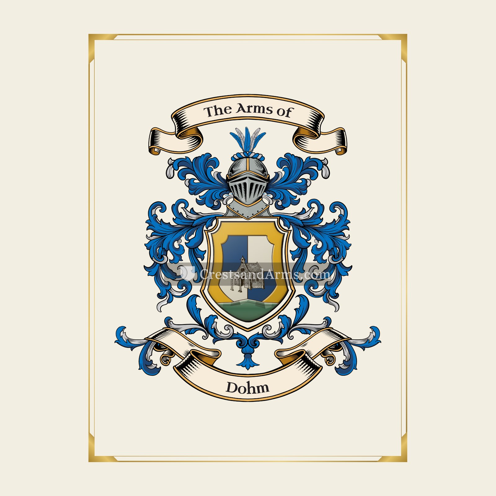 With gold border