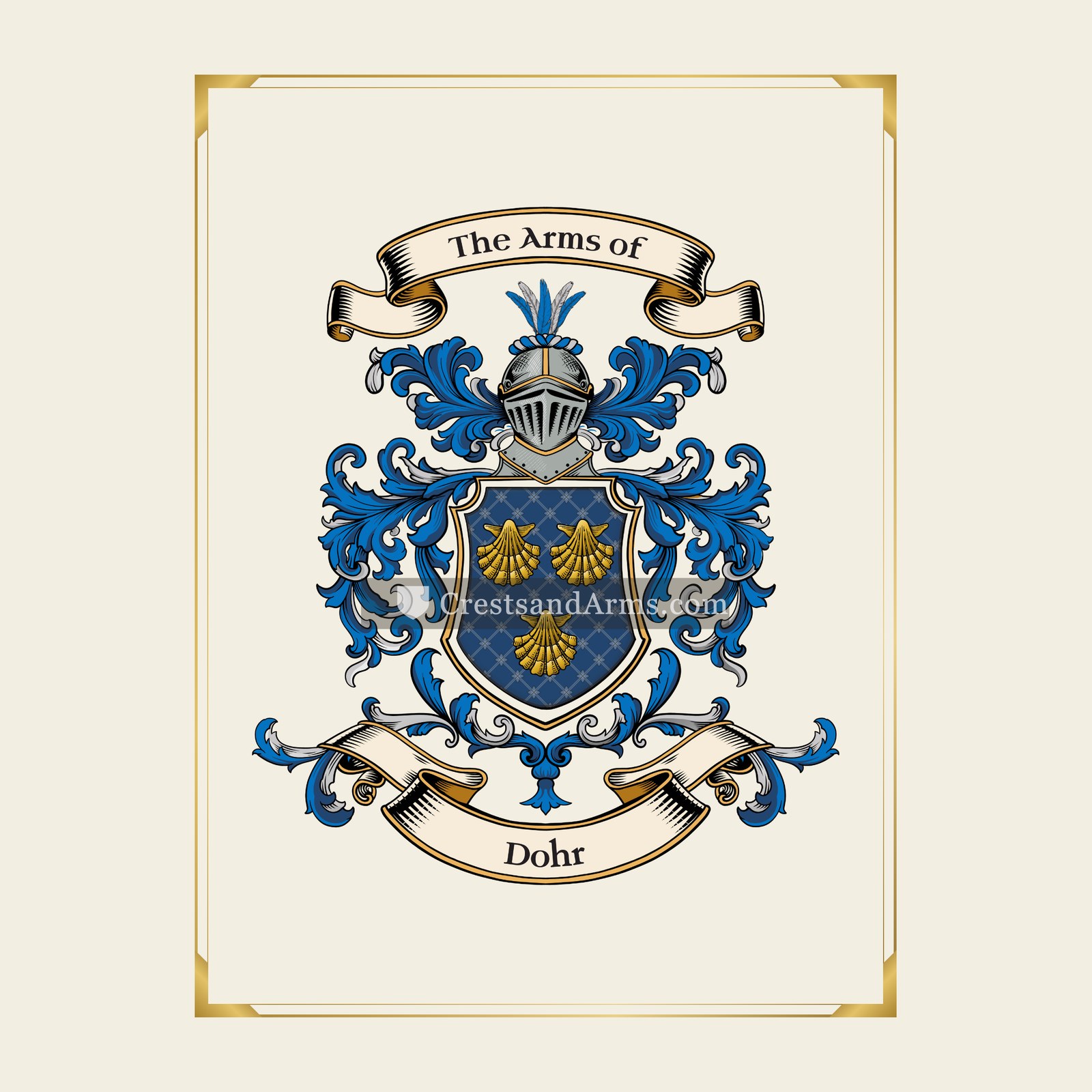With gold border