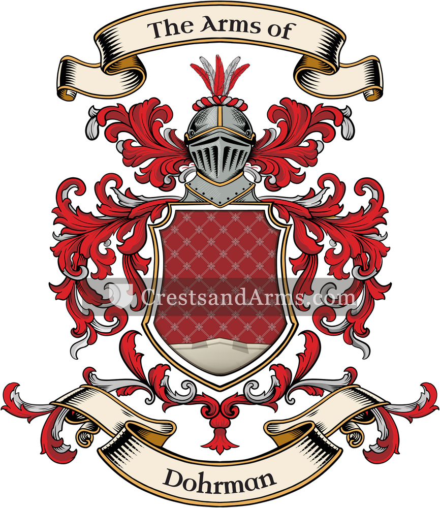 The Dohrman coat of arms, drawn from the recorded blazon