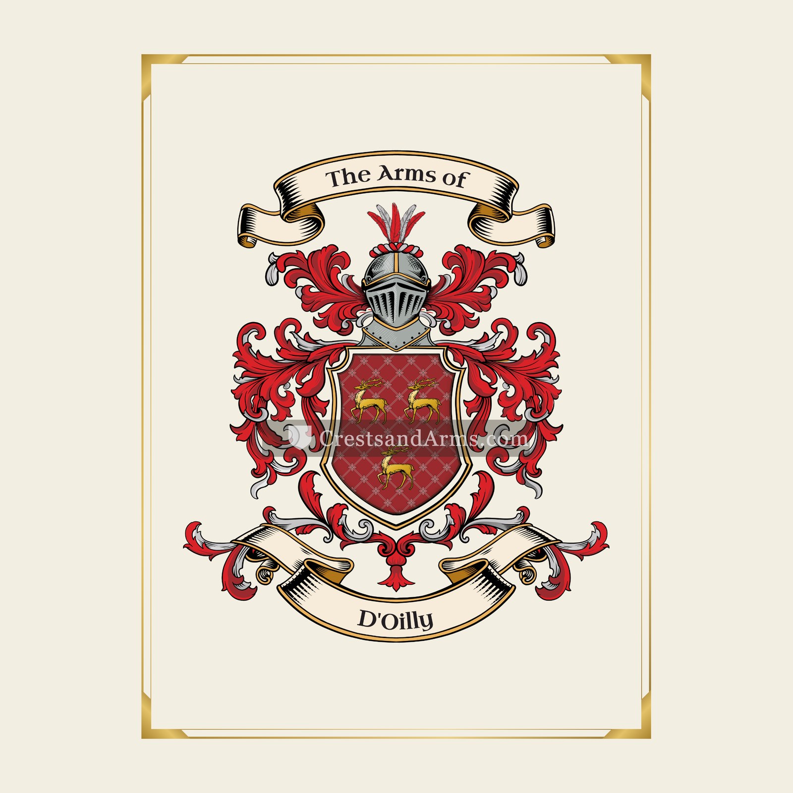 With gold border