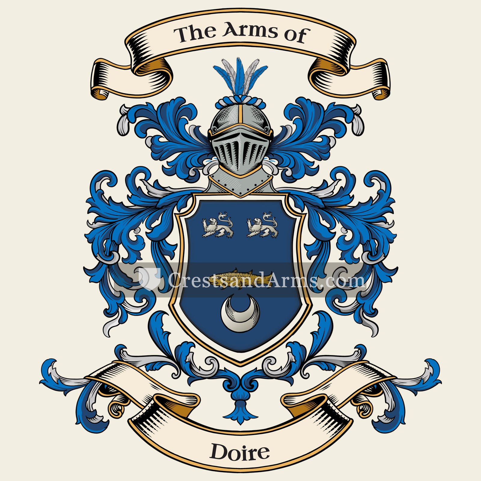 The Doire coat of arms, drawn from the recorded blazon