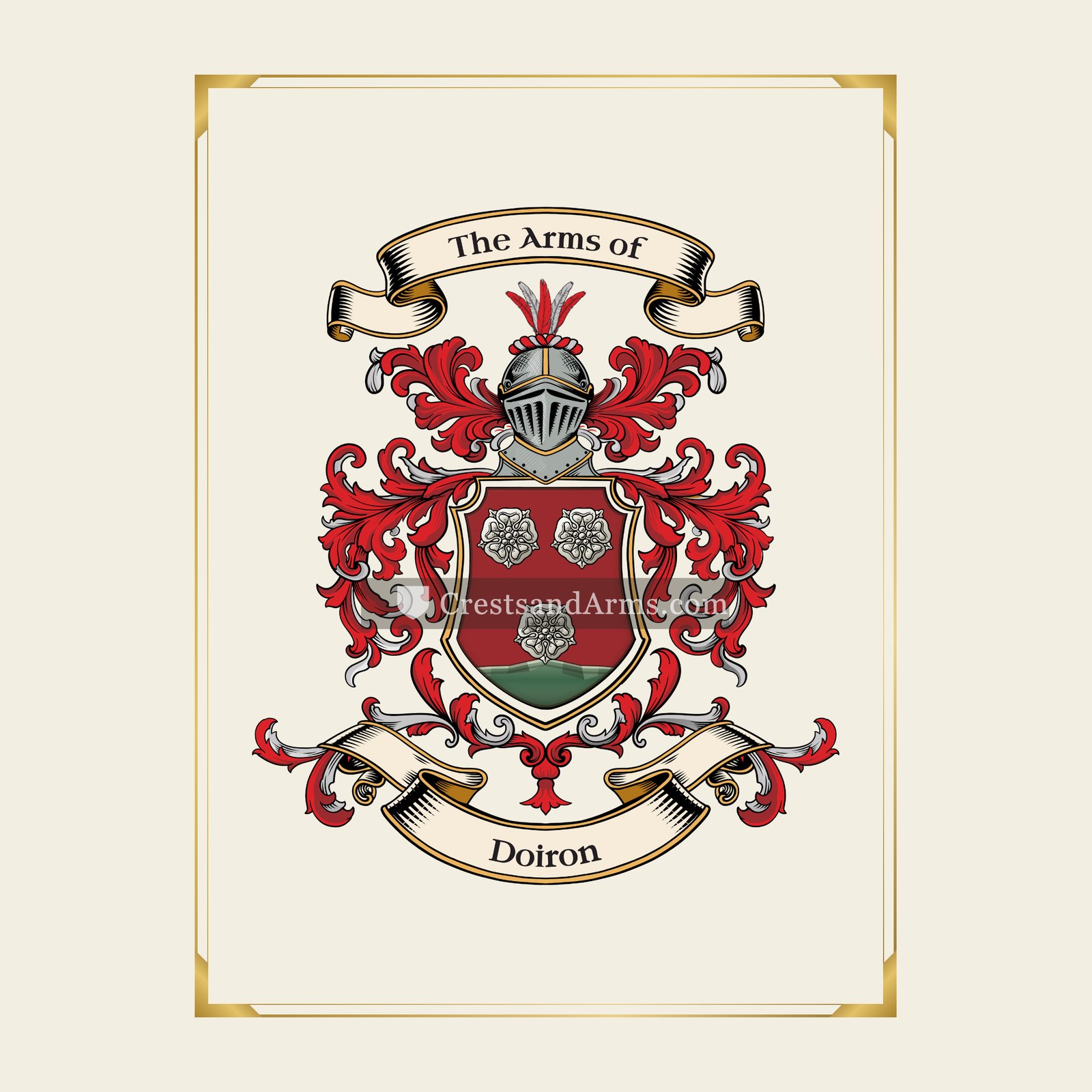 With gold border