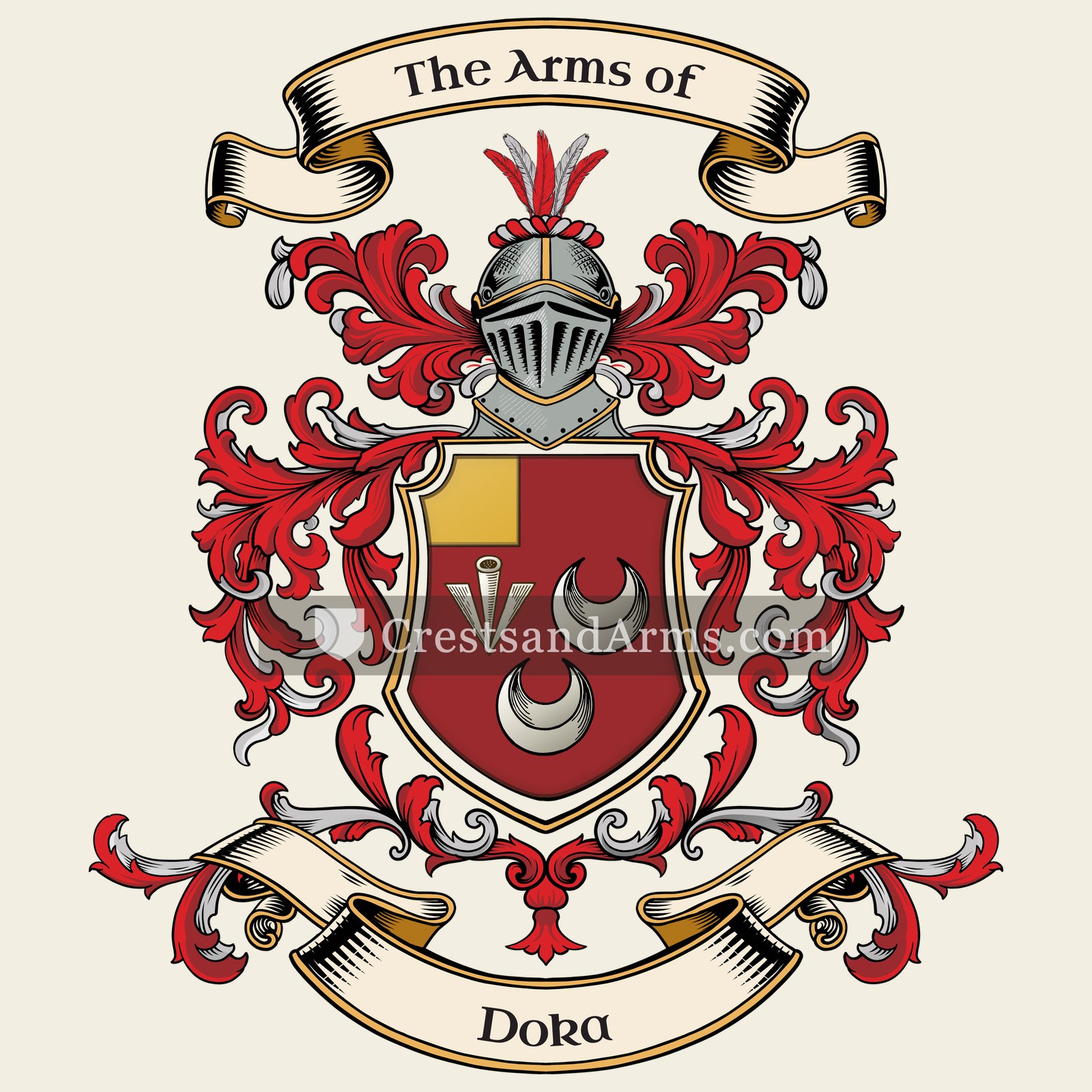 The Doka coat of arms, drawn from the recorded blazon