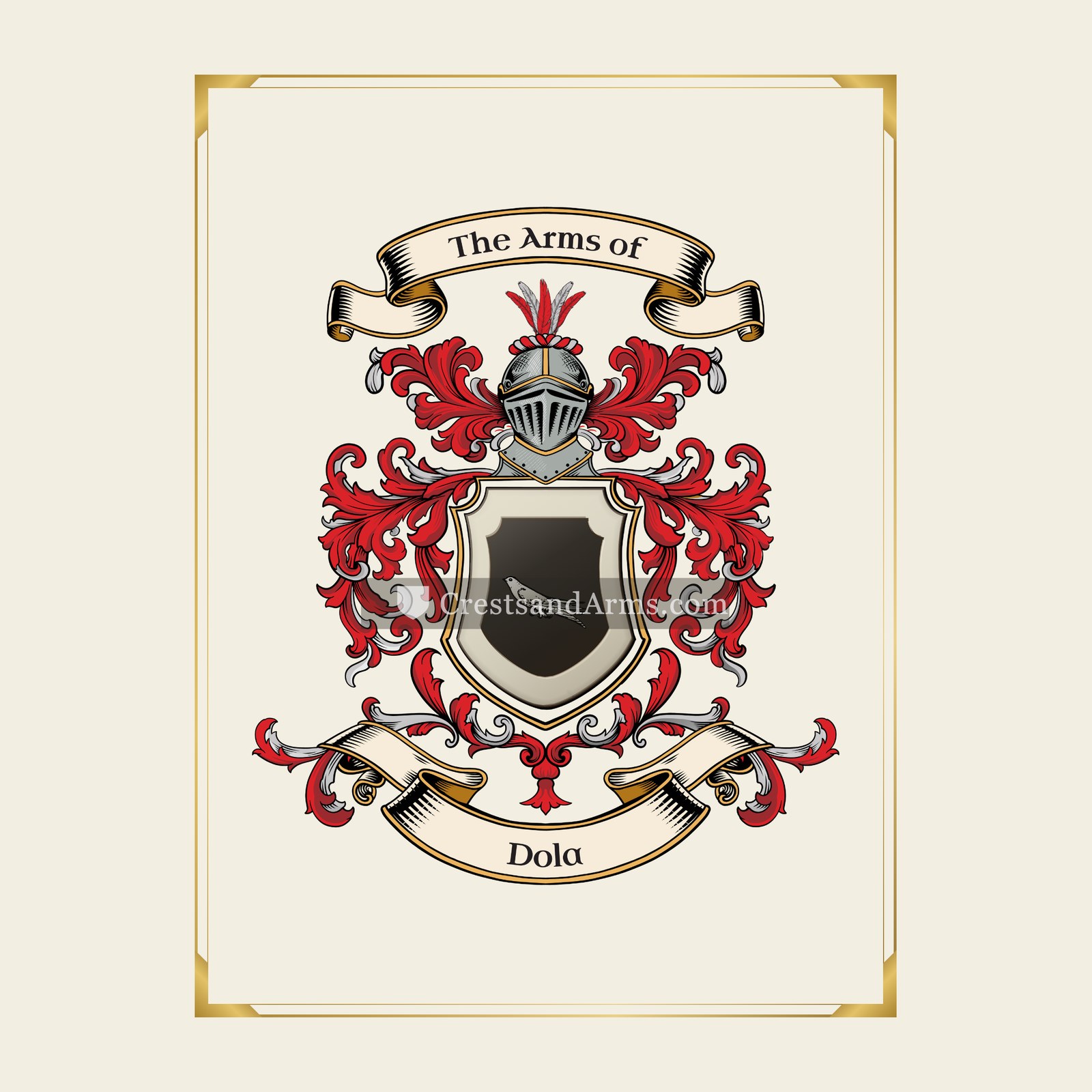 With gold border