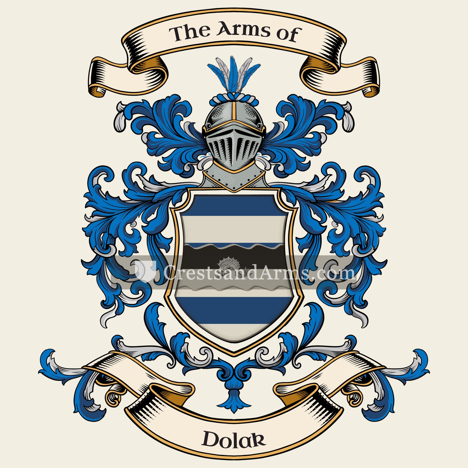 The Dolak coat of arms, drawn from the recorded blazon