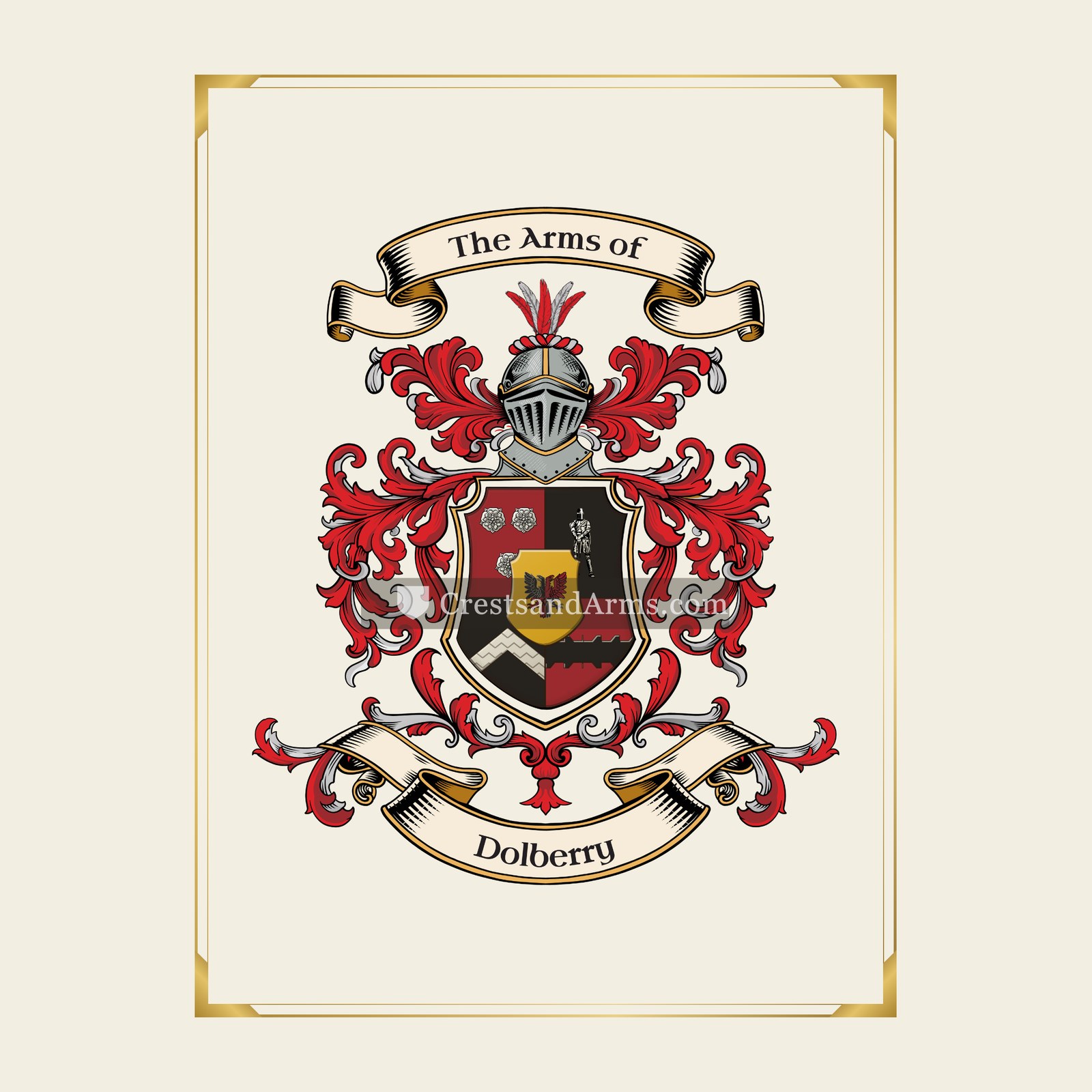 With gold border