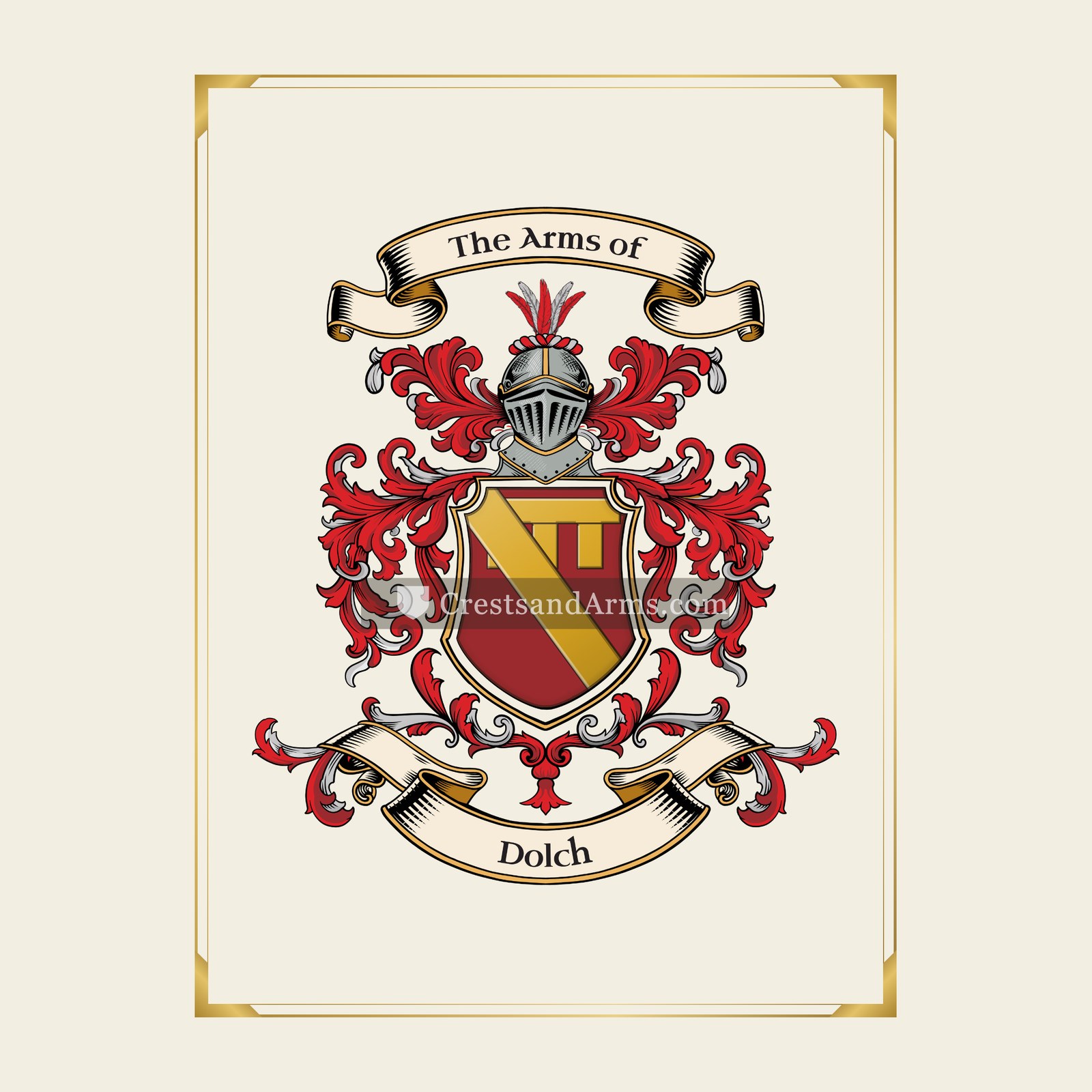 With gold border