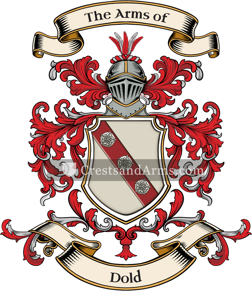 The Dold coat of arms, drawn from the recorded blazon