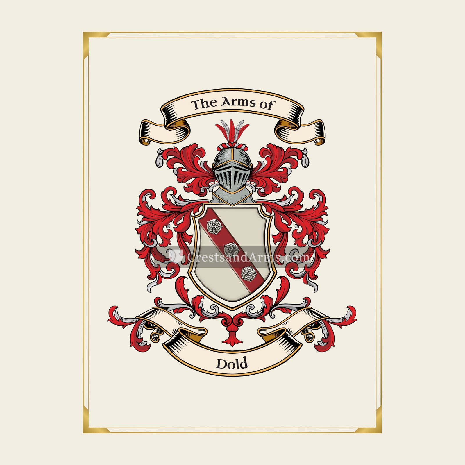 With gold border