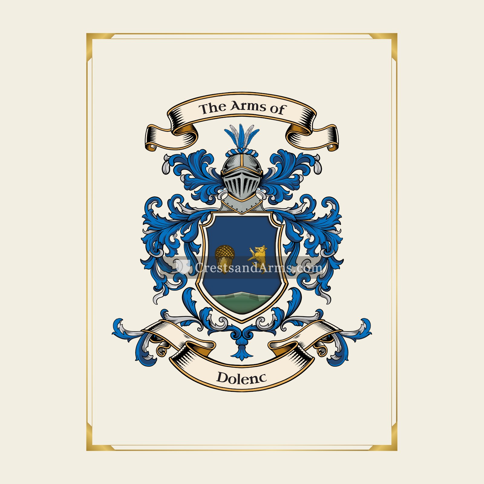 With gold border