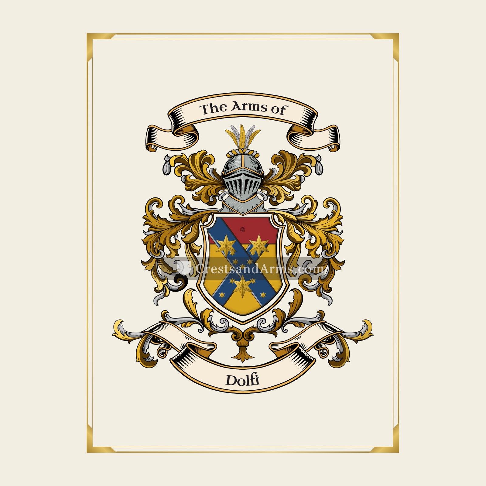 With gold border