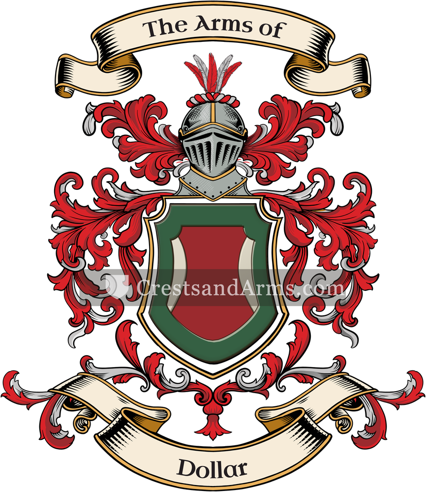 The Dollar coat of arms, drawn from the recorded blazon