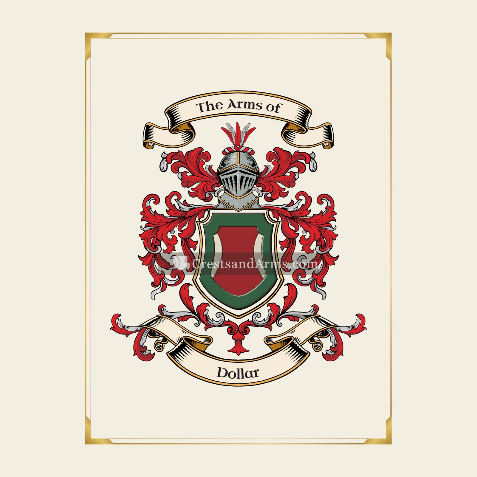 With gold border