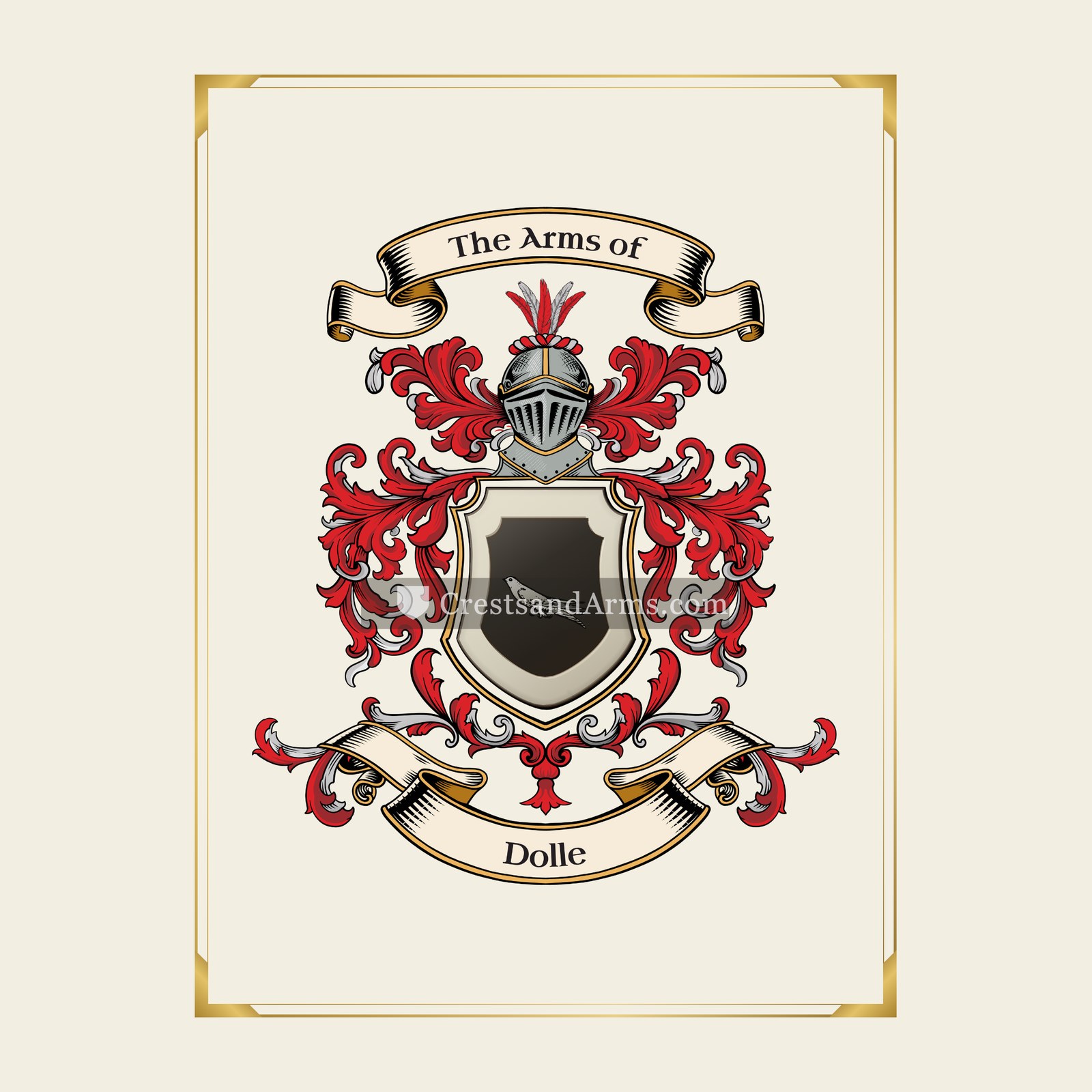 With gold border