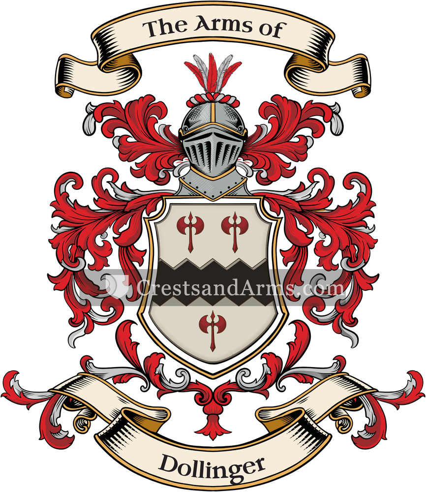 The Dollinger coat of arms, drawn from the recorded blazon