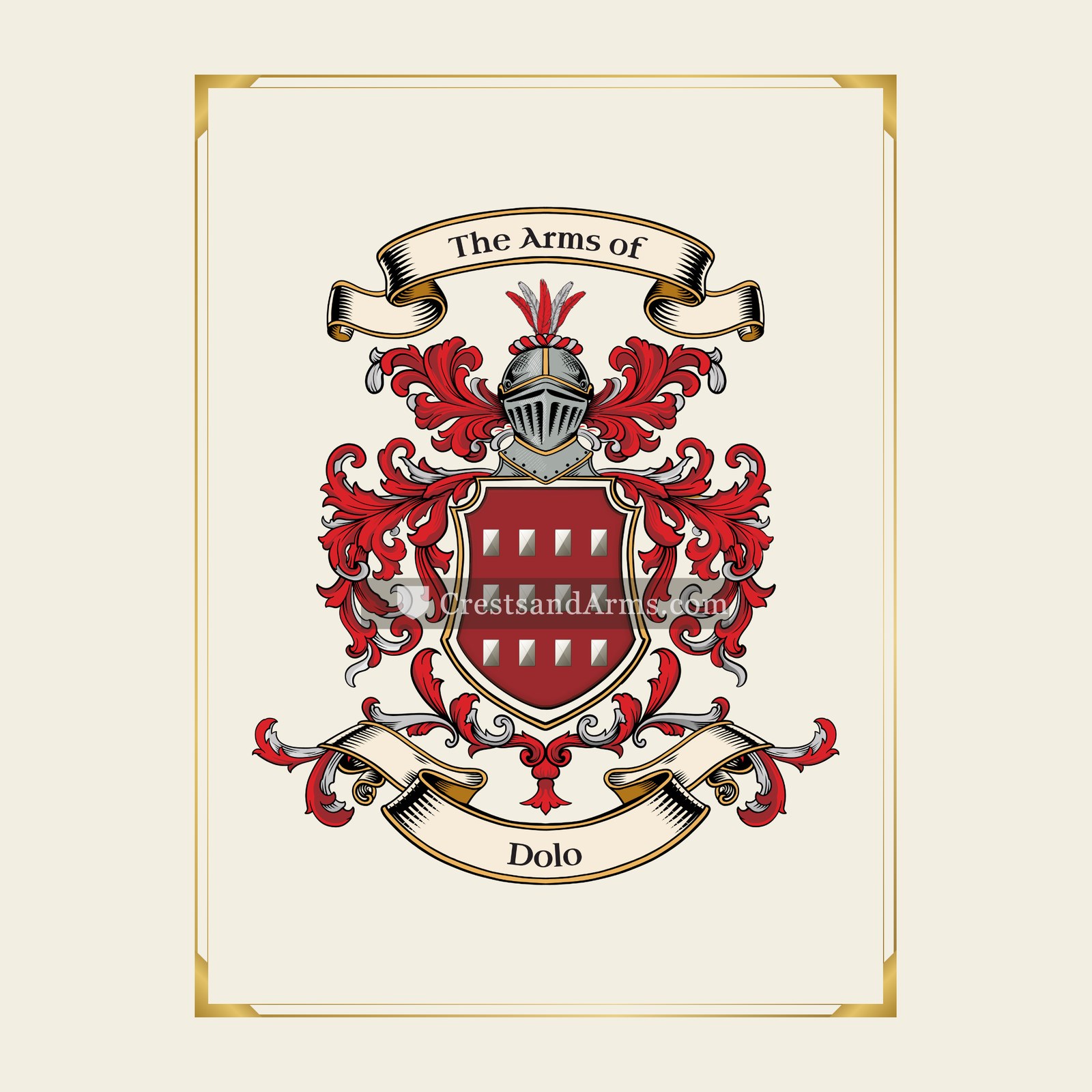 With gold border