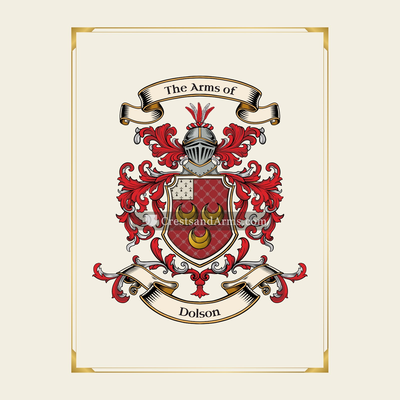 With gold border