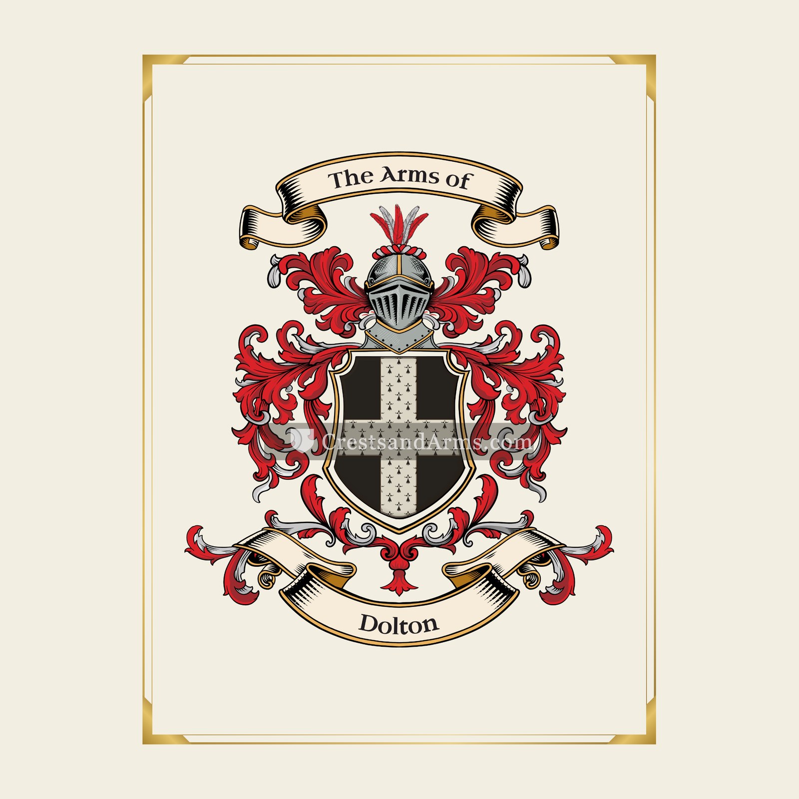 With gold border