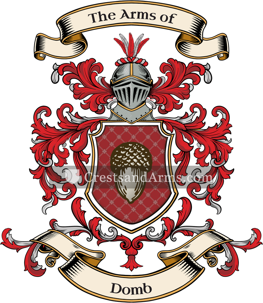 The Domb coat of arms, drawn from the recorded blazon