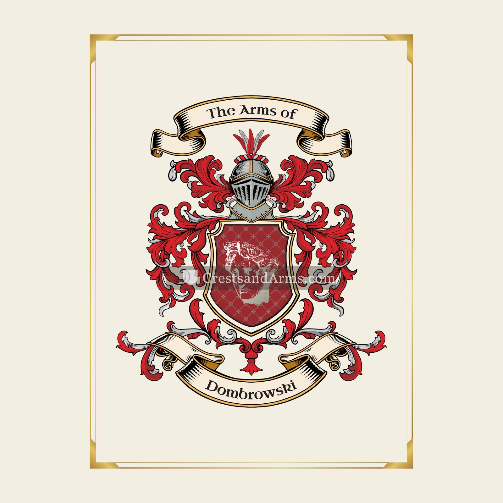 With gold border