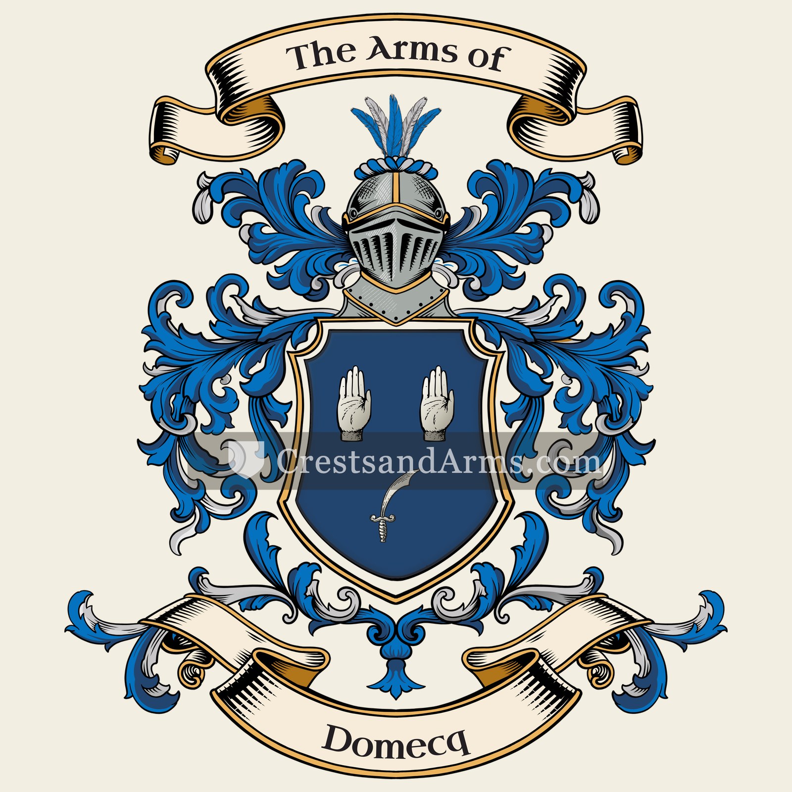 The Domecq coat of arms, drawn from the recorded blazon