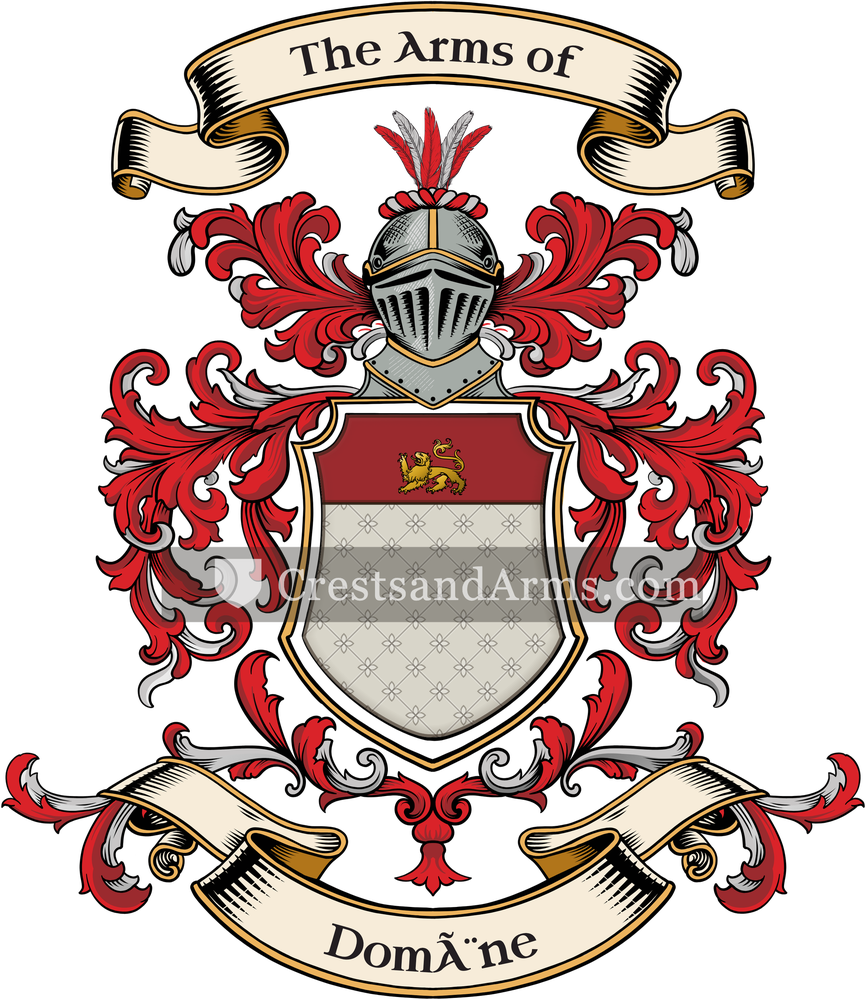 The Domène coat of arms, drawn from the recorded blazon