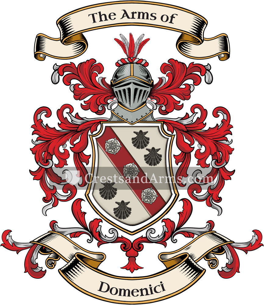 The Domenici coat of arms, drawn from the recorded blazon