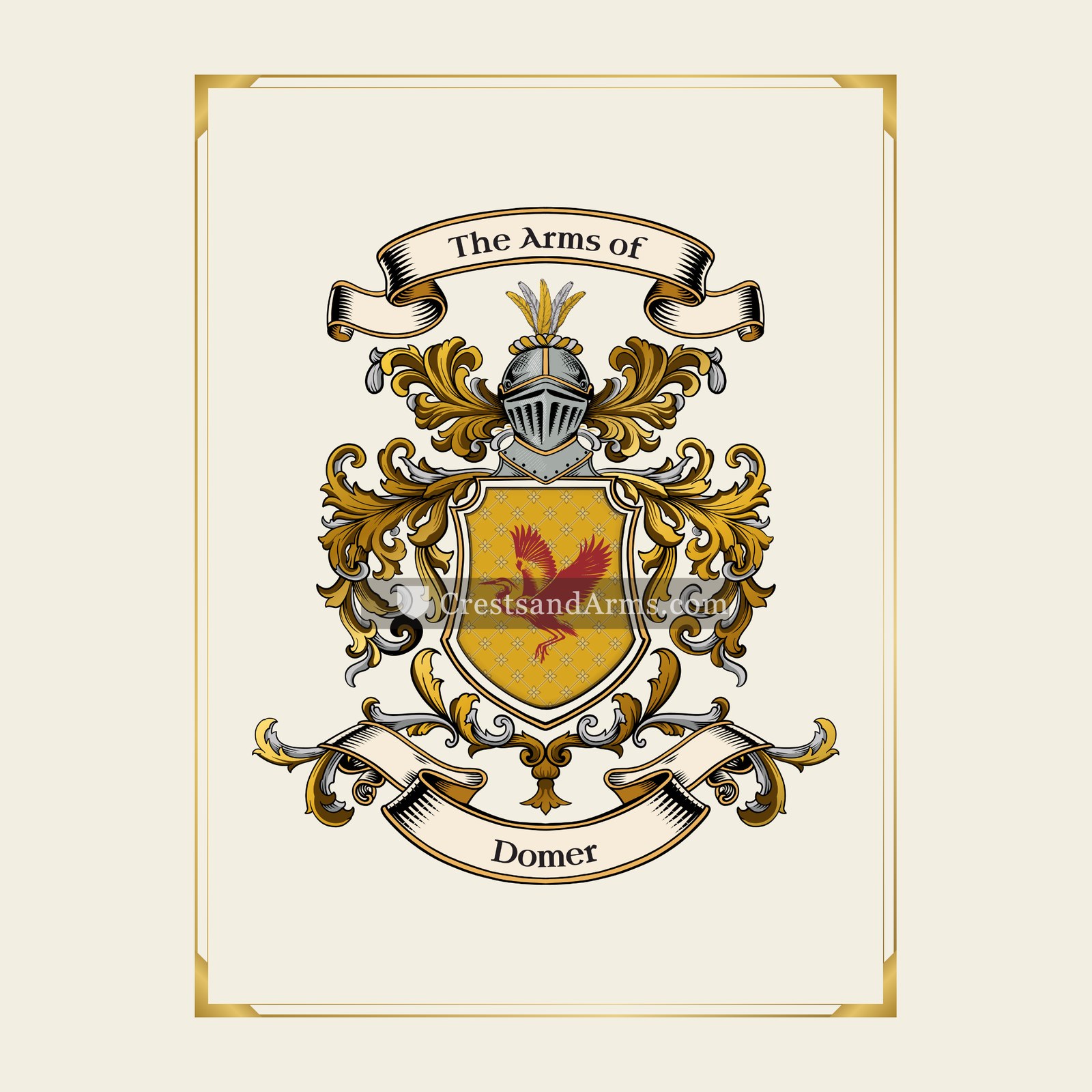 With gold border