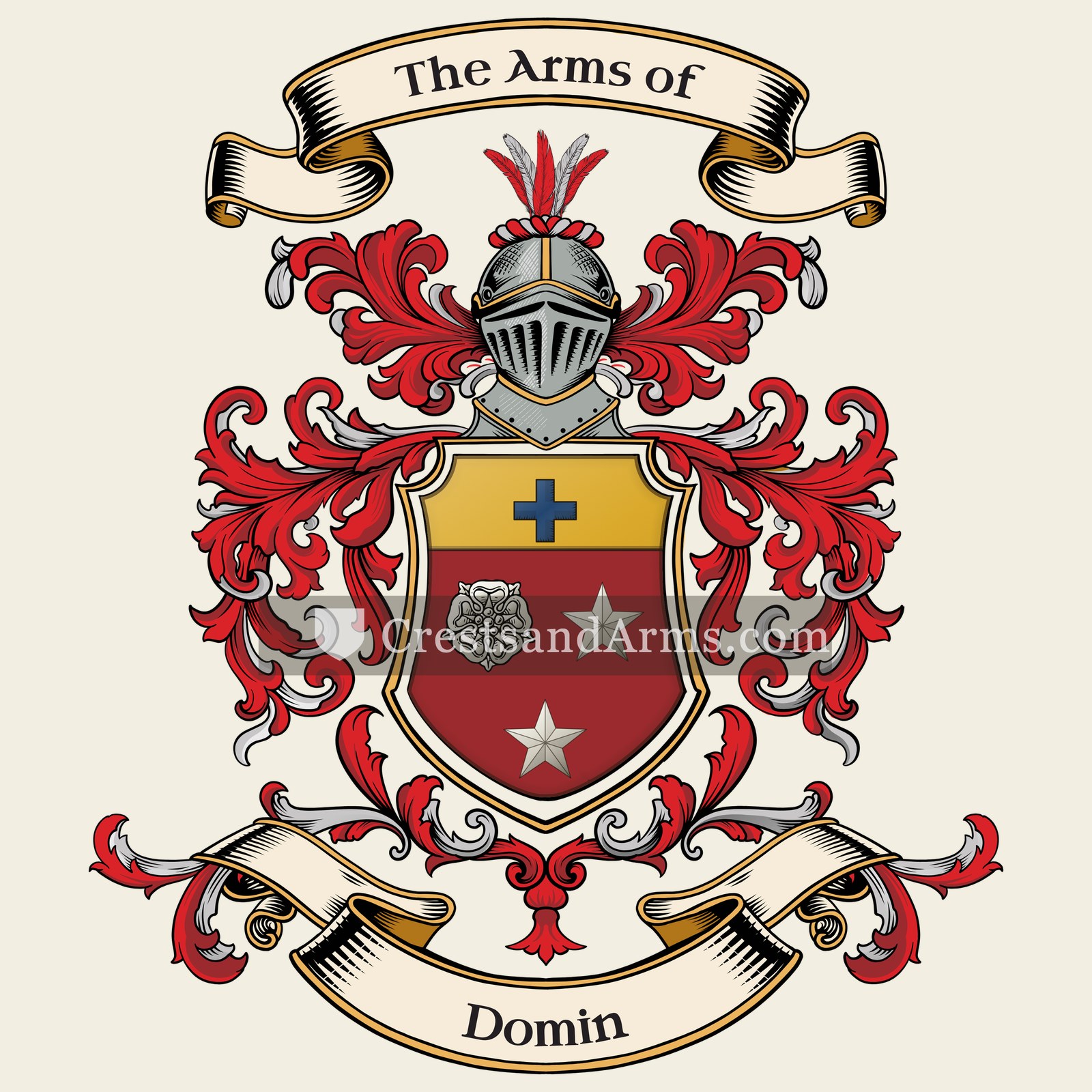 The Domin coat of arms, drawn from the recorded blazon