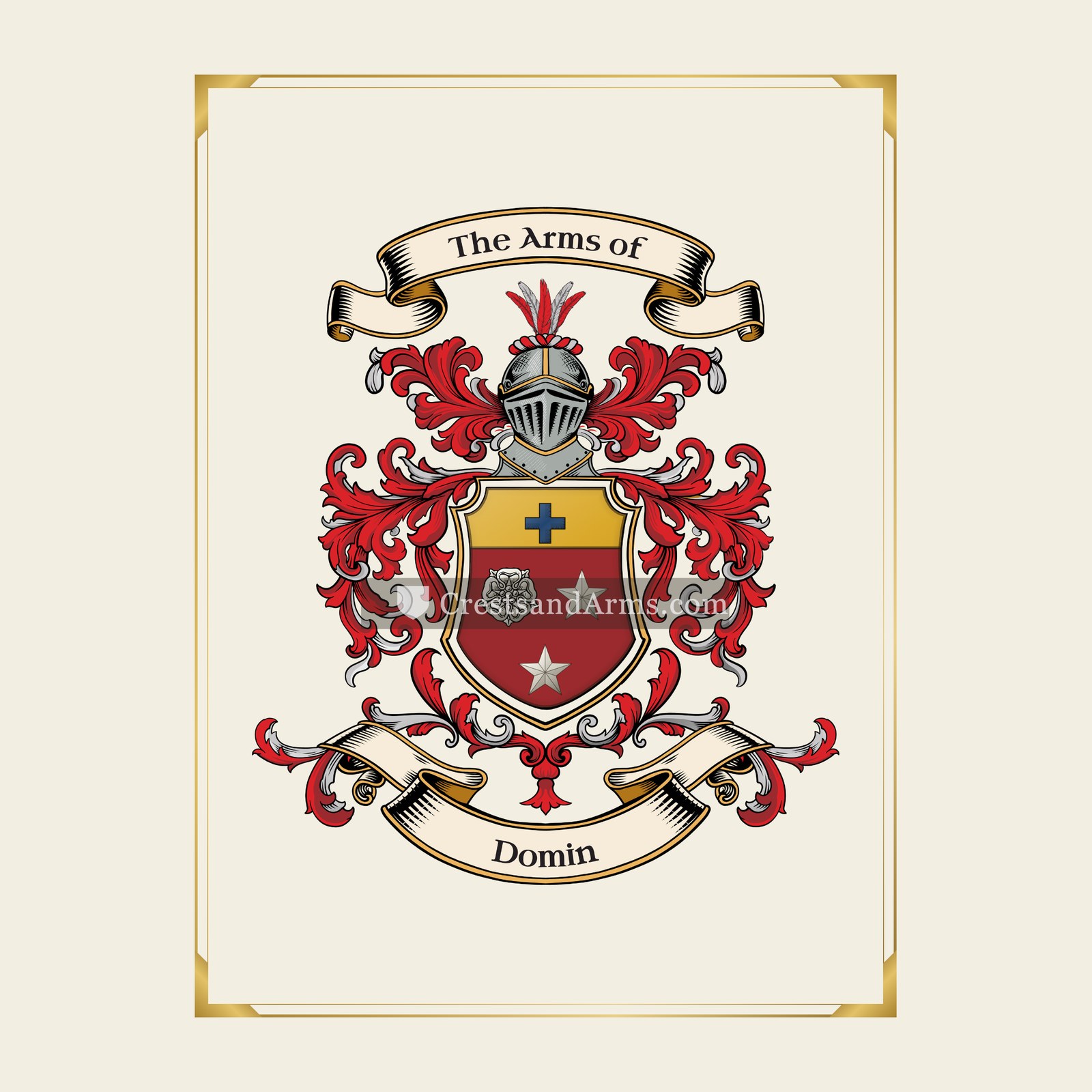 With gold border