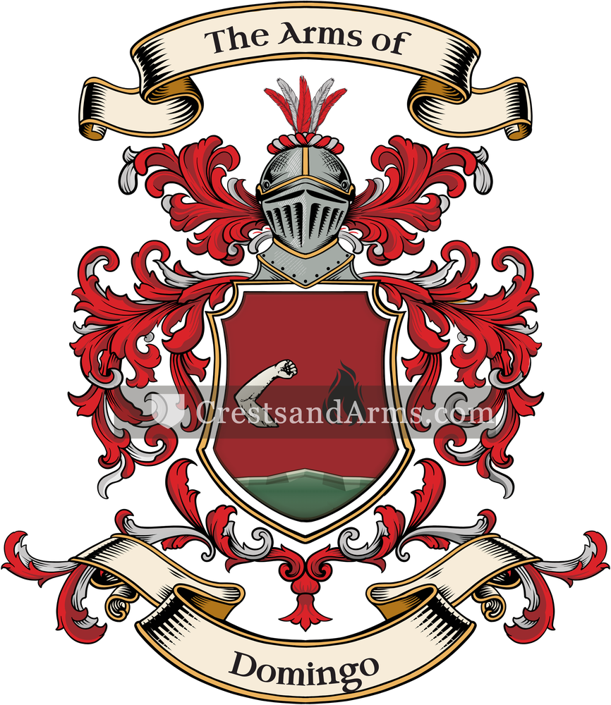 The Domingo coat of arms, drawn from the recorded blazon