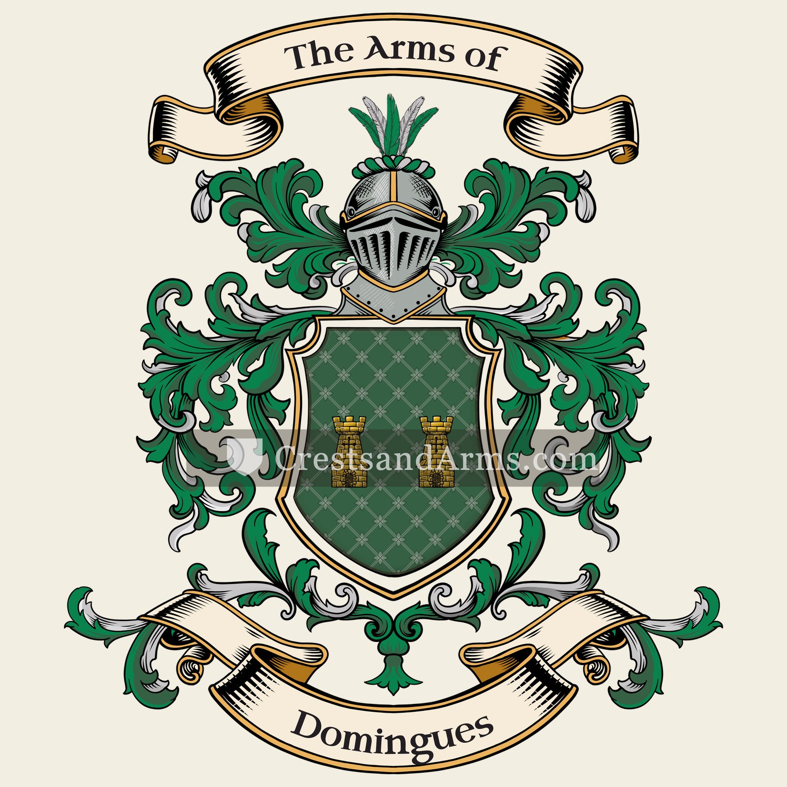 The Domingues coat of arms, drawn from the recorded blazon