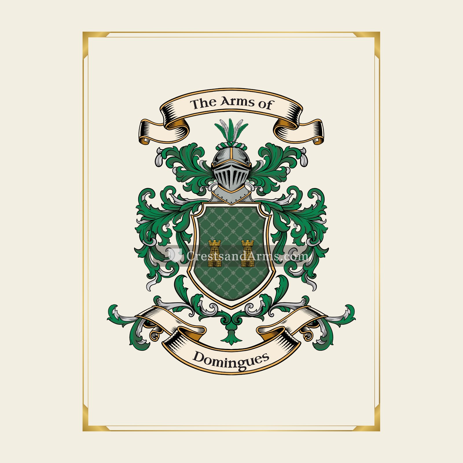 With gold border