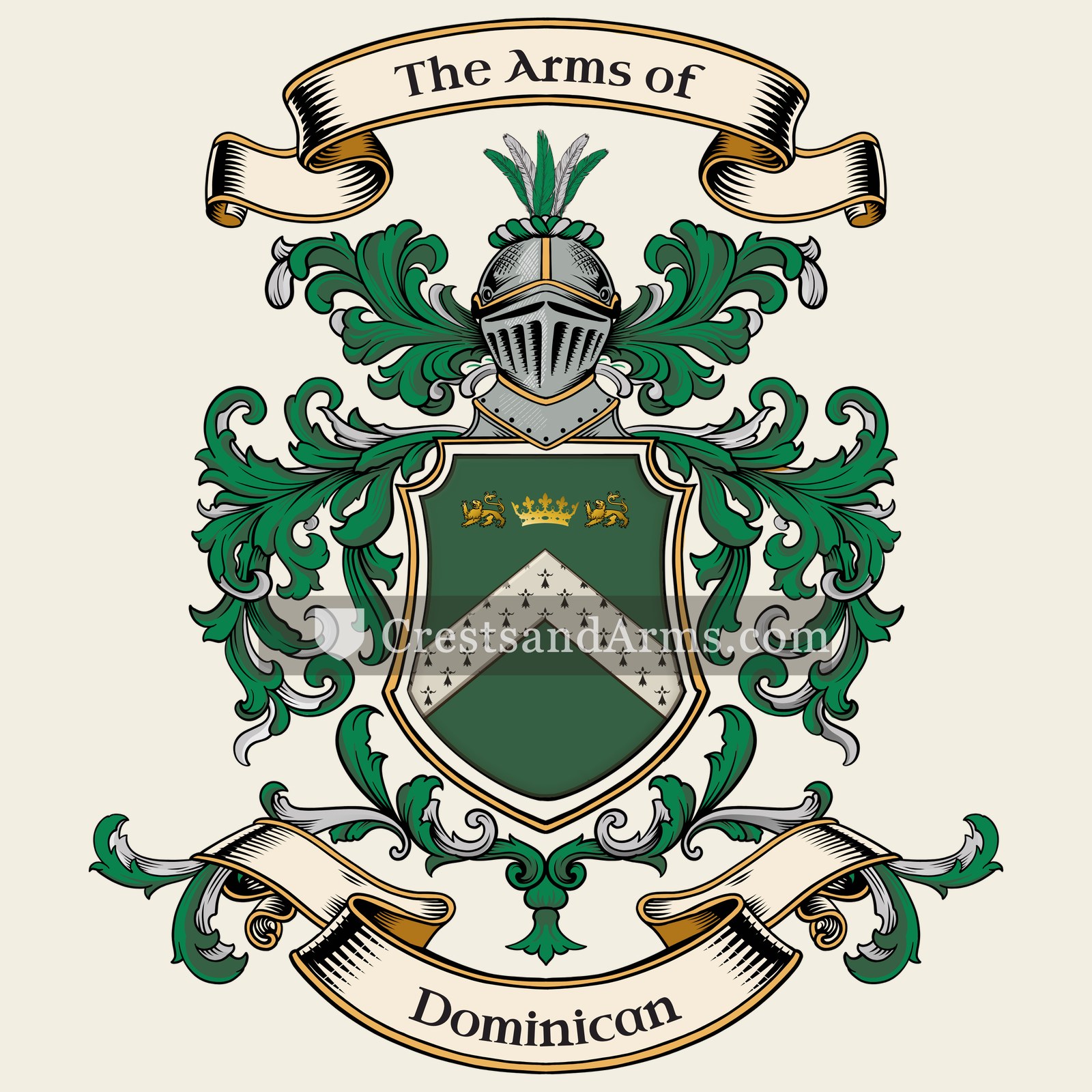 The Dominican coat of arms, drawn from the recorded blazon
