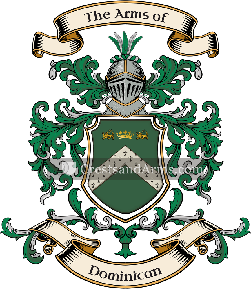 The Dominican coat of arms, drawn from the recorded blazon